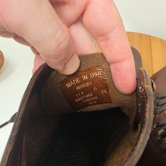 Wolverine 1000 Mile Boots Mens 11.5 Brown Horween Leather Lace Up Made USA Work main image 6